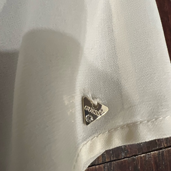 Guess cream chiffon sleeveless blouse with gold beaded detailing - Picture 5 of 10